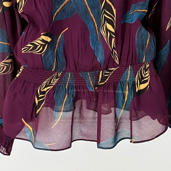 Anthropologie Farm Rio Jennifer Blouse Top Boho   Feminine Size Medium Purple - Picture 9 of 16